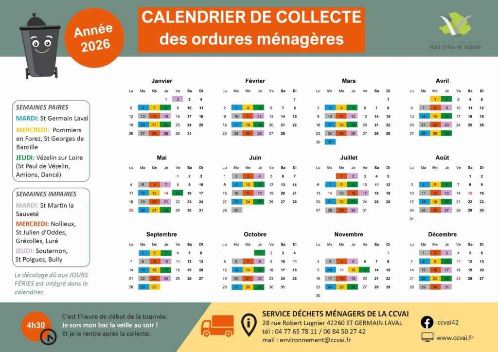 Calendrier de collecte 2026 recto Bdef